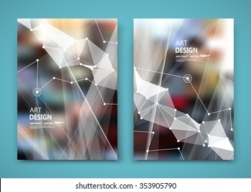 Abstract composition, business card set, polygonal light image, certificate collection, a4 brochure title sheet, diploma, patent, charter, creative text frame surface, figure logo icon backdrop, EPS10