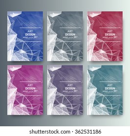 Abstract composition, business card set, correspondence collection, a4 brochure title sheet, creative triangle figure, logo sign, firm banner form, star, outer space flier fashion, EPS10 illustration