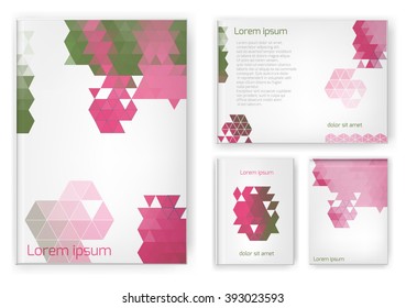 Abstract composition, business card set. A4 design sheet