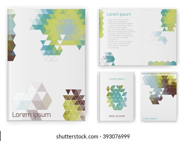 Abstract composition, business card set. A4 design sheet