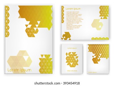 Abstract composition, business card set. A4 design sheet