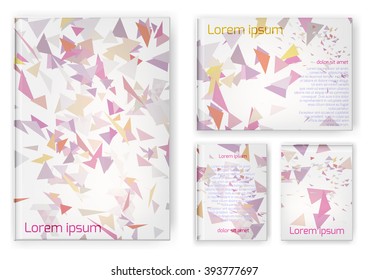 Abstract composition, business card set. A4 design sheet