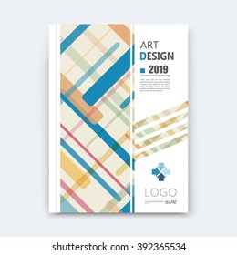Abstract composition, chequered font texture, stripe section surface, yellow, blue lines construction, a4 brochure title sheet, creative figure vector art, commercial offer, banner form, flyer fiber