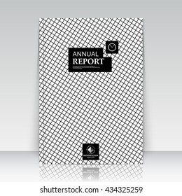 Abstract composition. Chequered lines section. Black and white ad surface icon. Logo figure. A4 brochure title sheet. Creative square text frame construction. Firm banner form image. EPS10 flier panel