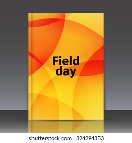 Abstract composition, circle ornament, round figure interlacement, a4 brochure title sheet, field day lettering, sunny bubble surface, logo construction, trademark backdrop, EPS 10 vector illustration
