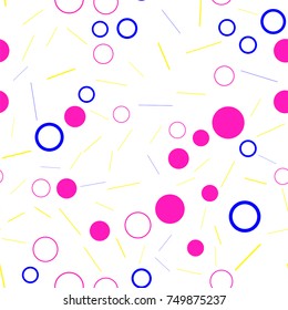 Abstract composition of circles and lines. Seamless pattern.
