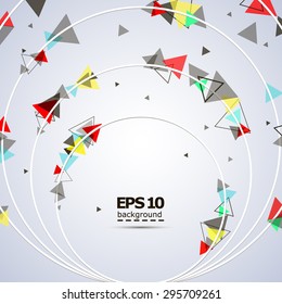 Abstract composition, circles with triangles, background | EPS10 vector illustration