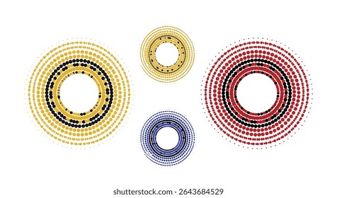 An Abstract Composition of Circular Geometrical Shapes Forming a Visually Appealing Pattern