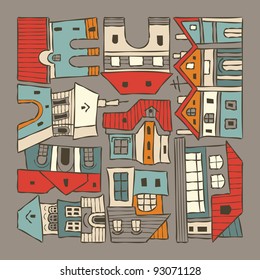 Abstract composition from city houses. 
