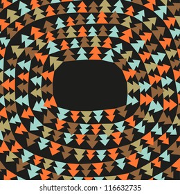 Abstract composition. Color Christmas tree concentric circles. Vector illustration