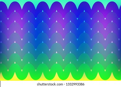Abstract composition of color geometric shapes on a color, gradient background. Vector image.