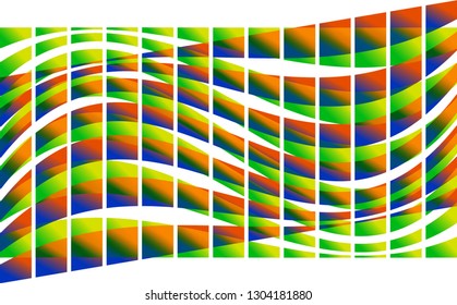 Abstract composition of color, gradient, geometric elements on a white background. Vector image.