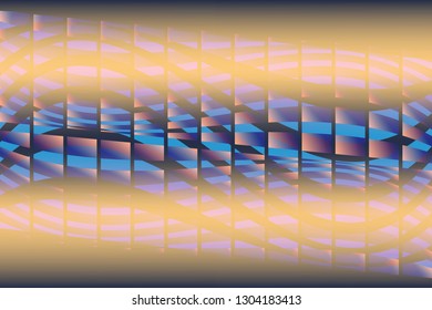 Abstract composition of color, gradient, geometric elements on a black background. Vector image.