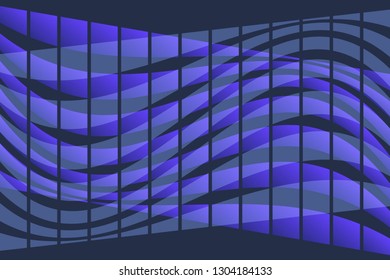 Abstract composition of color, gradient, geometric elements on a black background. Vector image.