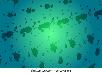 Abstract composition of colored, diagonal, translucent spots with torn edges on a gradient background. Vector image.