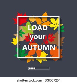 Abstract composition, colored eaves in frame with text elements, colorful maple leaves, autumn events leaflet background, natural print, eco pattern, biological design, EPS 10 vector illustration 