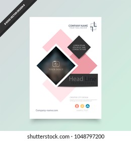 Abstract composition. Colored editable ad image texture. Cover set construction. Urban city view banner form. White a4 brochure title sheet. Creative figure icon. Name logo surface. Flyer text font.