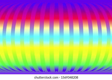 Abstract composition of colored, gradient, curved ribbons on a gradient background. Vector image.