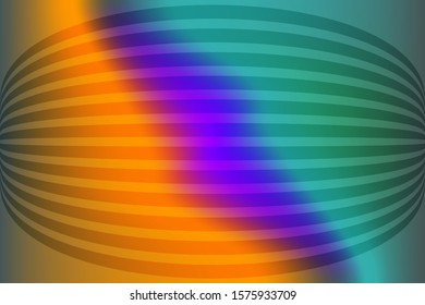 Abstract composition of colored, gradient, curved ribbons on a gradient background. Vector image.