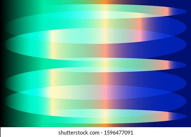 Abstract composition of colored, gradient, shining spots on a dark, gradient background. Vector image.