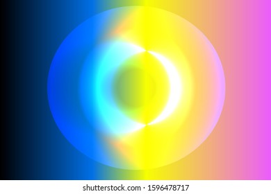Abstract composition of colored, gradient, shining spots on a gradient background. Vector image.