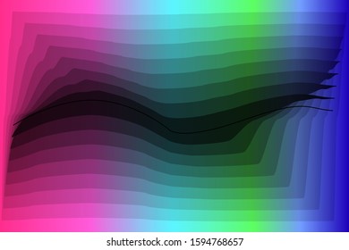 Abstract composition of colored, gradient transitions with a complex shapes on a gradient background. Vector image.