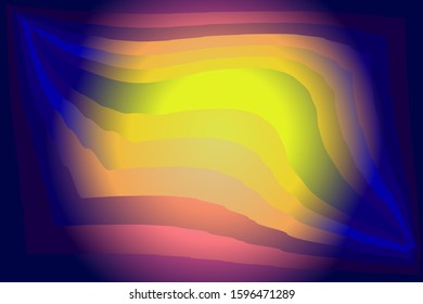 Abstract composition of colored, gradient transitions with a complex shapes on a gradient circle background. Vector image.