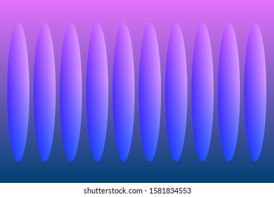 Abstract composition of colored, gradient, vertical shapes on a gradient background. Vector image.