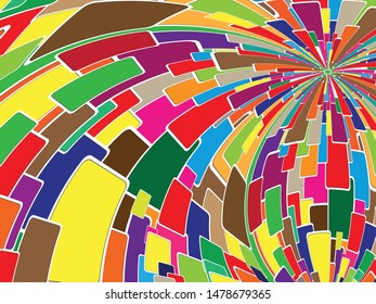 Abstract composition with colorful elements. Color vector illustration.
