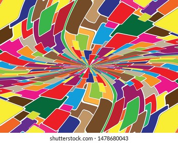 Abstract composition with colorful elements. Color vector illustration.