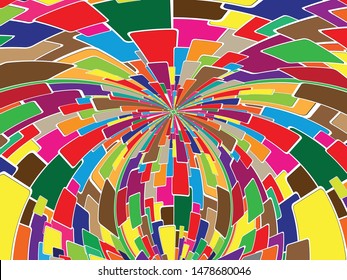 Abstract composition with colorful elements. Color vector illustration.