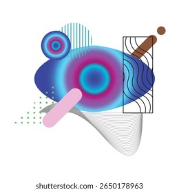 Abstract composition with colorful geometric shape element vector