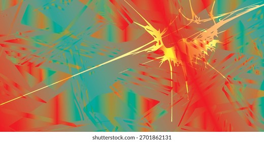 Composición Abstractas de Formas y líneas geométricas coloridas
