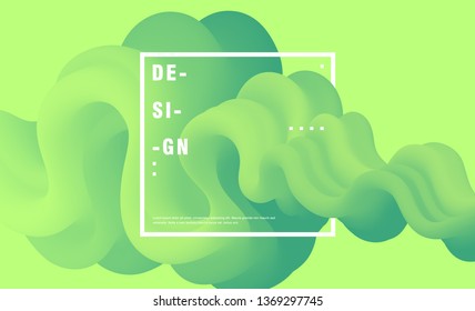 Abstract composition with colorful, green, wave shape, 3d, liquid form. Banner with glow wave gradient, fluid shapes. Colorful digital and motion pattern. Dynamic textured backround with 3d element.