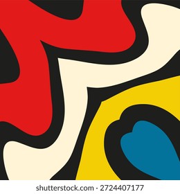 Composición Abstractas con Formas coloridas y líneas atrevidas