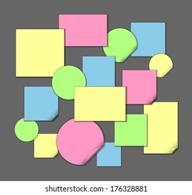 Abstract composition of colorful stickers