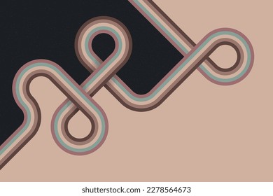 Abstract composition with colorful stripes background design in retro style