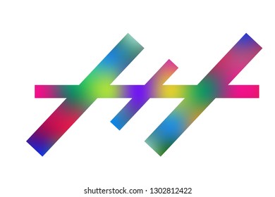 Abstract composition of complex geometric, color, gradient shapes on a white background. Vector image.