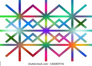 Abstract composition of complex geometric, color, gradient shapes on a white background. Vector image.