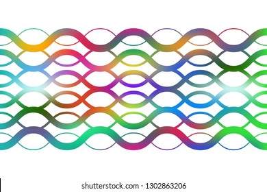Abstract composition of complex geometric, color, gradient grid lines on a white background. Vector image.