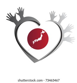 Abstract composition - concept: helping Japan to combat effects of disaster.