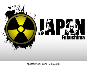 Abstract composition - concept: Radiation in Japan. Clip-art