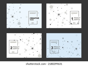 Abstract composition with connect dots and lines Business molecular atomic collection. A4 brochure title certificate, creative presentation. Polygonal shapes background