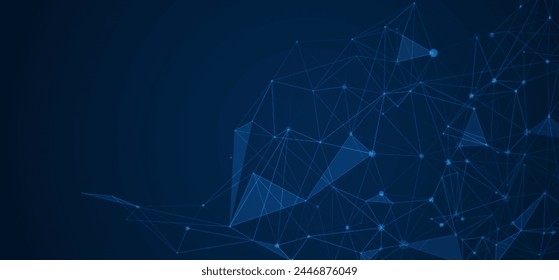 Abstract composition with connecting dots and lines. Global network connection. Geometric connected abstract background
