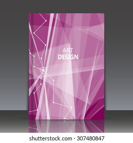 Abstract composition, connecting dots and lines, brochure title sheet, polygonal background, light rays, star movement, EPS 10 vector illustration