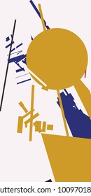 An abstract composition consisting of chaotically scattered geometric elements. Vector illustration of a style of supermatism