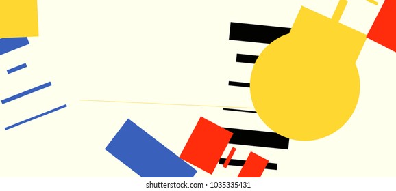 An abstract composition consisting of chaotically scattered geometric elements. Vector illustration of a style of supermatism. Creative retro poster