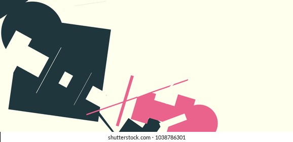 An abstract composition consisting of chaotically scattered geometric elements. Vector illustration of a style of supermatism. Creative retro poster