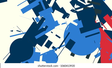 An abstract composition consisting of chaotically scattered geometric elements. Vector illustration of a style of supermatism. Creative retro poster