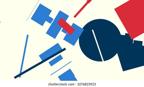 An abstract composition consisting of chaotically scattered geometric elements. Vector illustration of a style of supermatism. Creative retro poster
